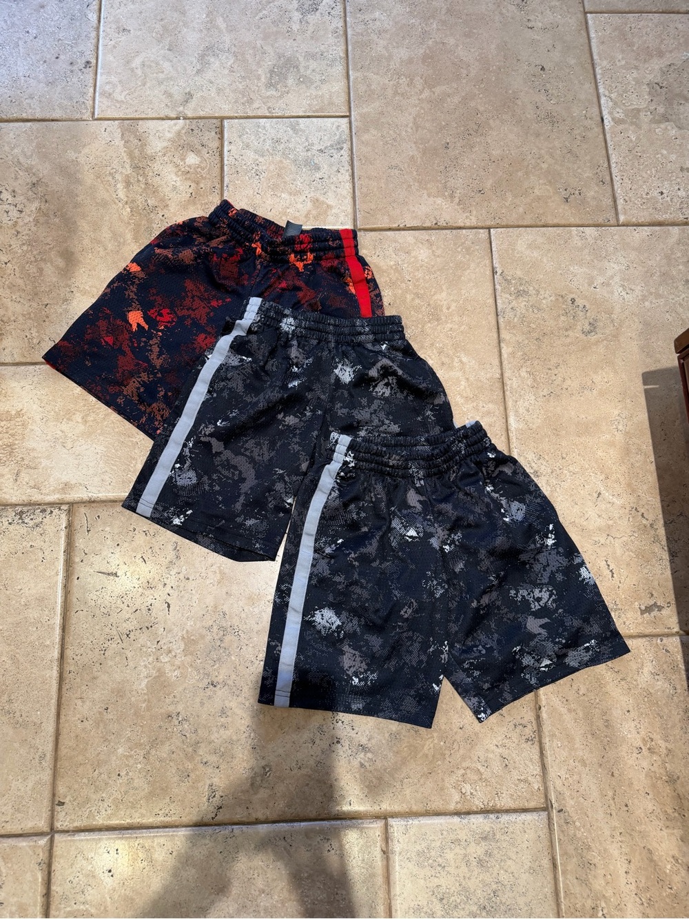 Three Champion kids red or Black Athletic Mesh Shorts size 5